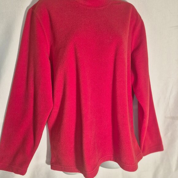 BLAIR red fleece sweater/jacket, turtleneck, in size Large - Picture 7 of 12